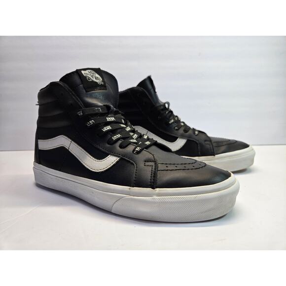 Vans Off The Wall Size 8 Mens 9.5 WMN Sk8 Hi Mid Leather Skate Shoes Sneakers - Picture 2 of 9